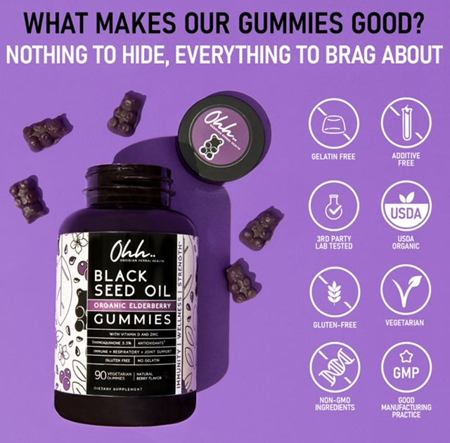 Black Seed Oil Organic Elderberry Gummies